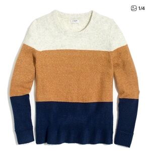 J. Crew Worn Once Colorblock crewneck sweater Wool Blend Size Small